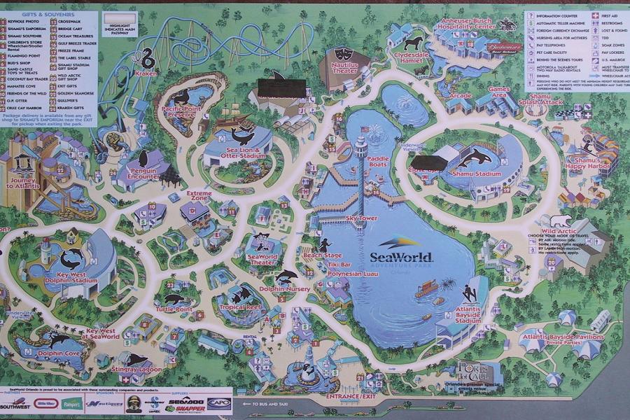 Map Of Orlando Fl. SeaWorld Orlando Map (click on