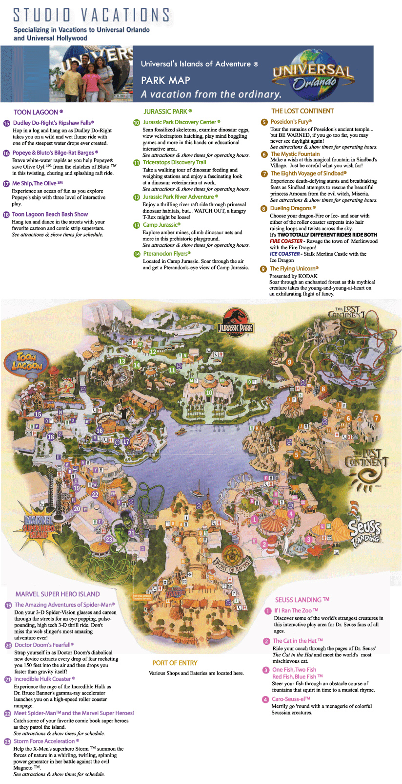 Map of Islands of Adventure